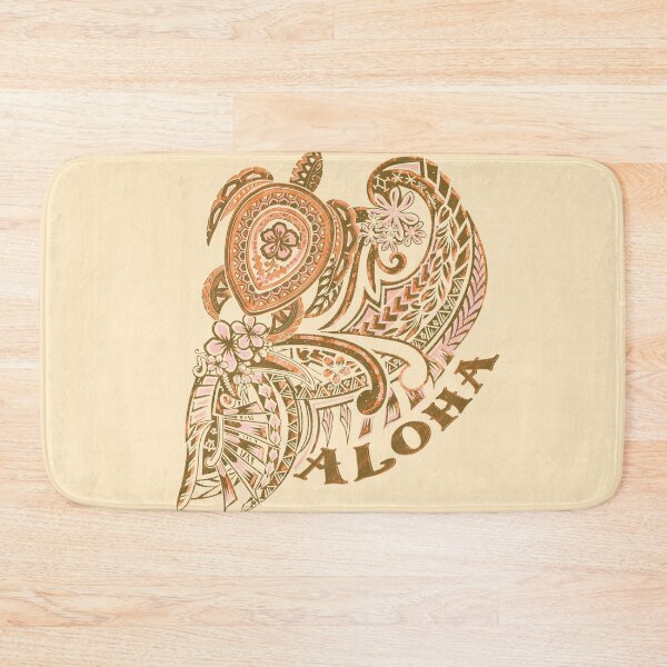 Item preview, Aloha Tribal Honu Gold Grunged Tattoo-4487 designed and sold by sunnthreads.