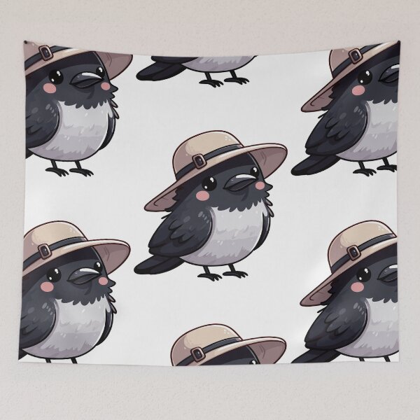 Item preview, Stylish Crow with Hat designed and sold by ArtfulWeave.