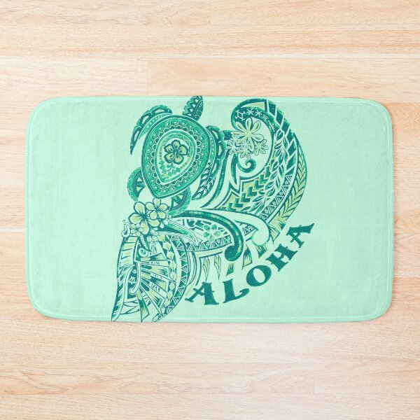 Item preview, Aloha Tribal Honu Teal Grunged Tattoo-4488 designed and sold by sunnthreads.