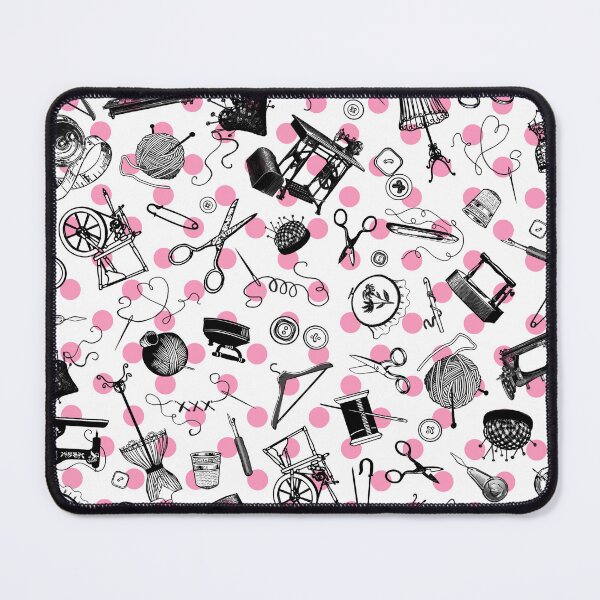 Item preview, Retro handmade symbols. Knitting, sewing, crotchet etc. Candy pink dots designed and sold by Drawmecute.