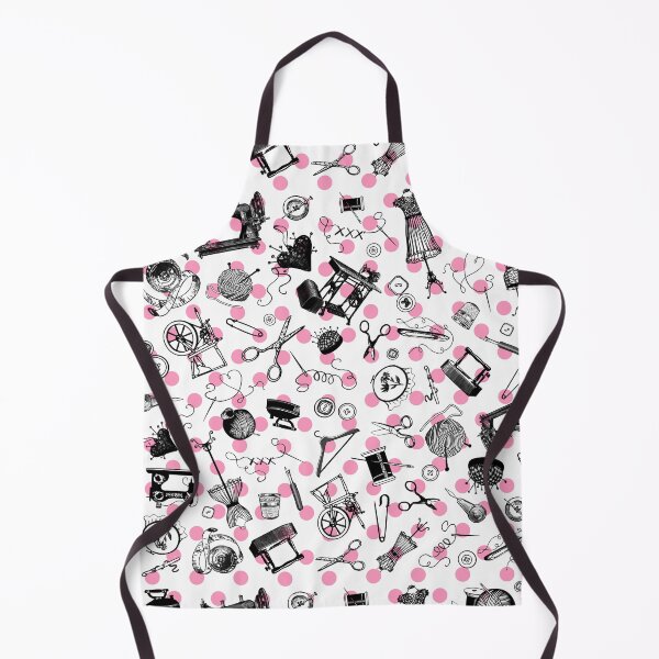 Item preview, Retro handmade symbols. Knitting, sewing, crotchet etc. Candy pink dots designed and sold by Drawmecute.