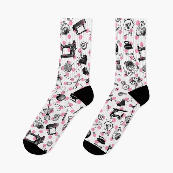 Item preview, Retro handmade symbols. Knitting, sewing, crotchet etc. Candy pink dots designed and sold by Drawmecute.