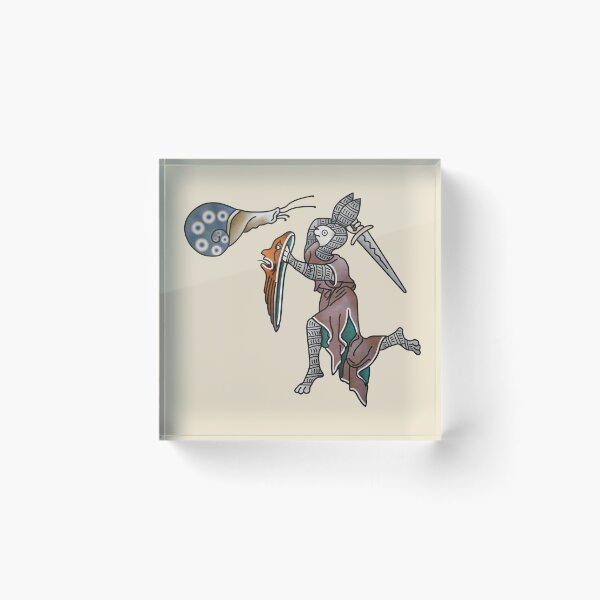 Item preview, Marginalia Rabbit Knight vs Snail medieval meme designed and sold by MargiKnights.