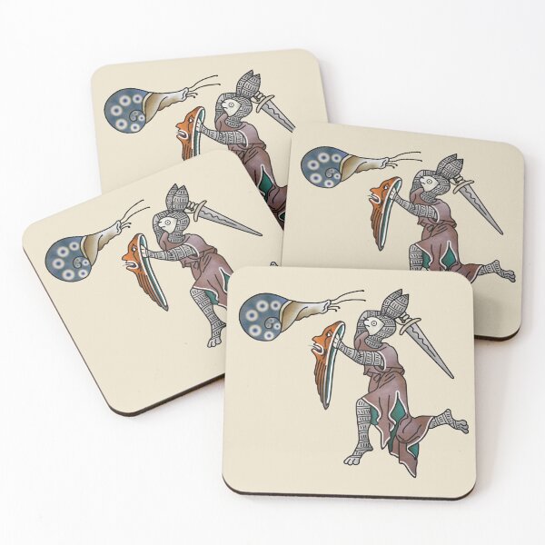Item preview, Marginalia Rabbit Knight vs Snail medieval meme designed and sold by MargiKnights.