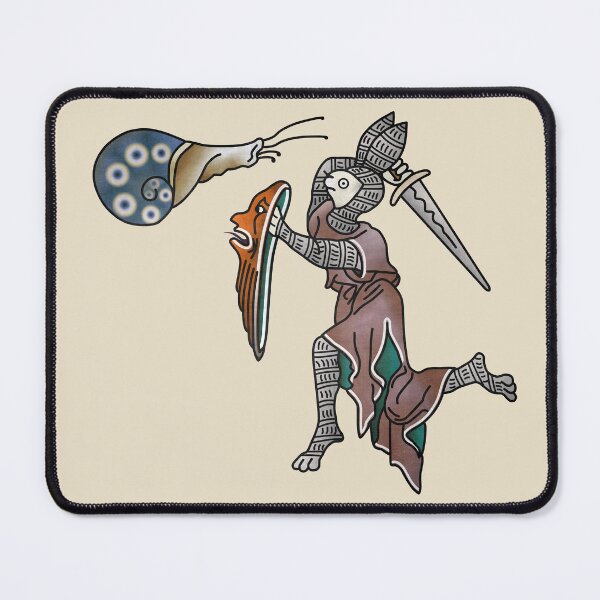 Item preview, Marginalia Rabbit Knight vs Snail medieval meme designed and sold by MargiKnights.