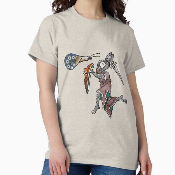 Artikel-Vorschau von Marginalia Rabbit Knight vs Snail mittelalterliches Meme, designt und verkauft von MargiKnights.