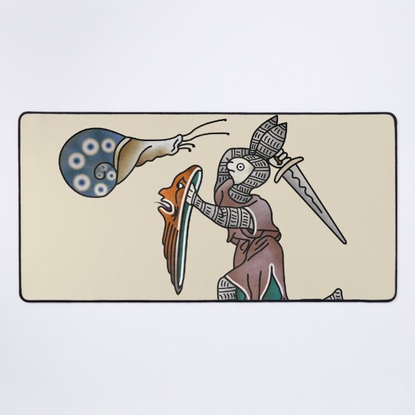 Item preview, Marginalia Rabbit Knight vs Snail medieval meme designed and sold by MargiKnights.