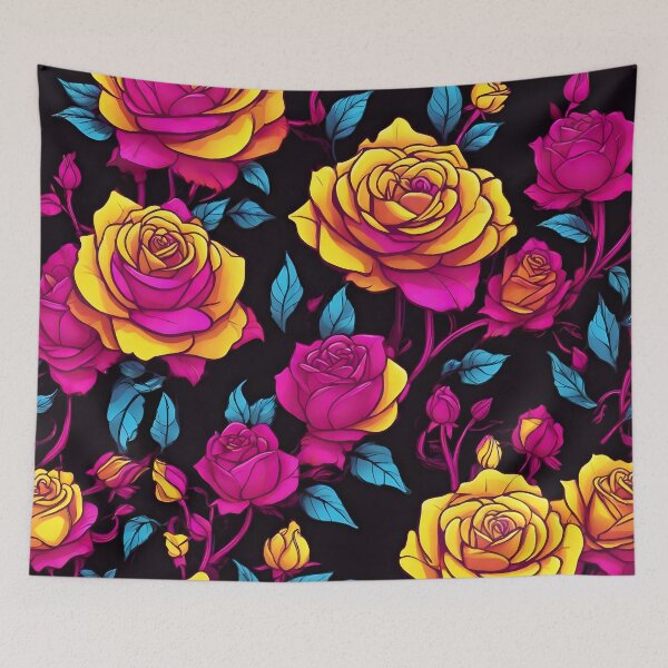 Item preview, Glowing Neon Flower Rose Pattern designed and sold by WAUZ.