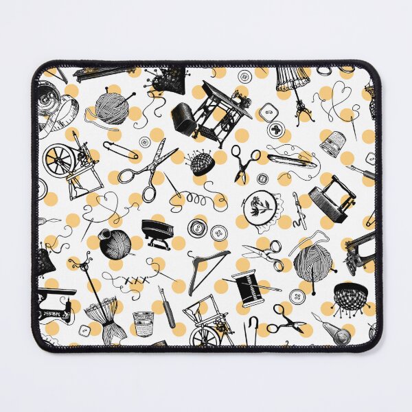 Item preview, Retro handmade symbols. Knitting, sewing, crotchet etc. Golden yellow dots designed and sold by Drawmecute.