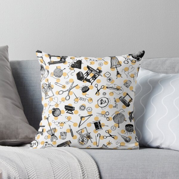 Item preview, Retro handmade symbols. Knitting, sewing, crotchet etc. Golden yellow dots designed and sold by Drawmecute.