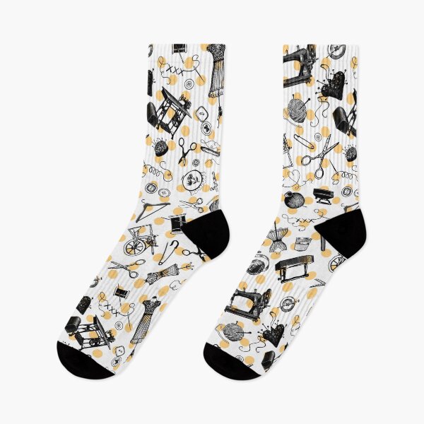 Item preview, Retro handmade symbols. Knitting, sewing, crotchet etc. Golden yellow dots designed and sold by Drawmecute.