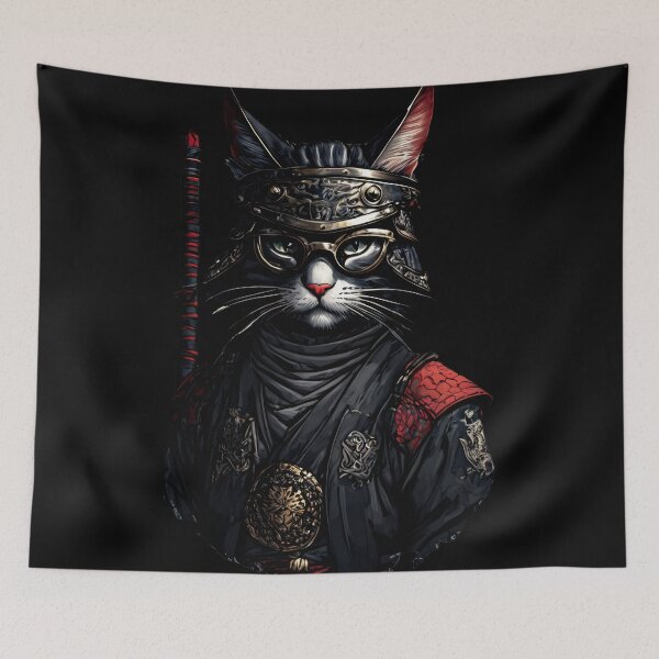 Item preview, Cool Samurai Cat With Katana designed and sold by NPC-Trader.
