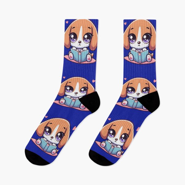 Item preview, Kawaii Bookworm Beagle | Chibi Beagle Puppy with Book designed and sold by KawaiiPuppies.
