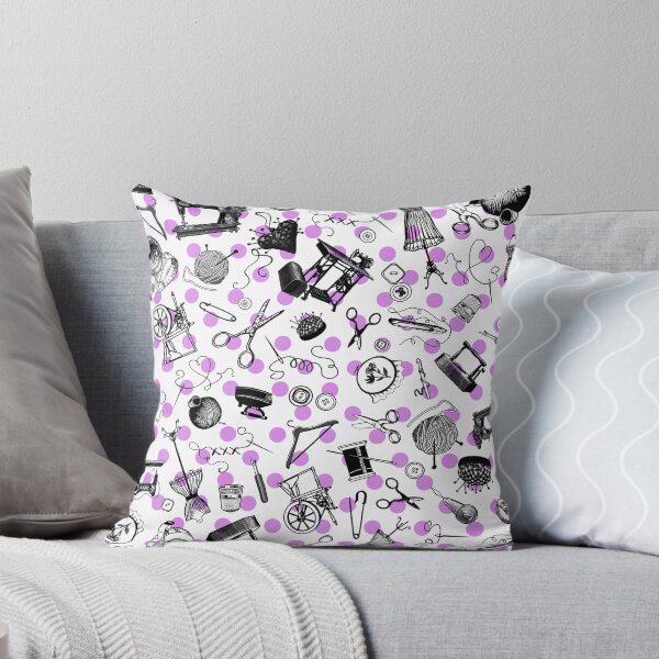 Item preview, Retro handmade symbols. Knitting, sewing, crotchet etc. Cute purple dots designed and sold by Drawmecute.