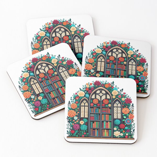 Item preview,  "Library" A Meeting Point of Tranquility: Books and Flowers designed and sold by Colorful-Garden.