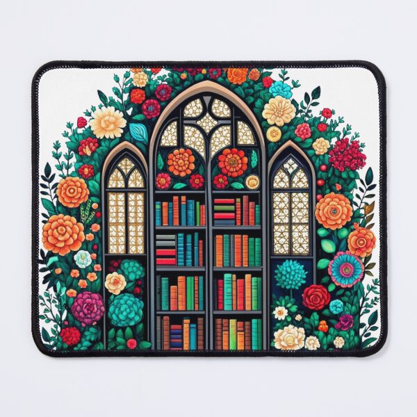 Item preview,  "Library" A Meeting Point of Tranquility: Books and Flowers designed and sold by Colorful-Garden.
