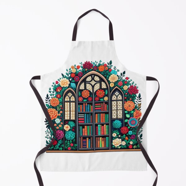 Item preview,  "Library" A Meeting Point of Tranquility: Books and Flowers designed and sold by Colorful-Garden.
