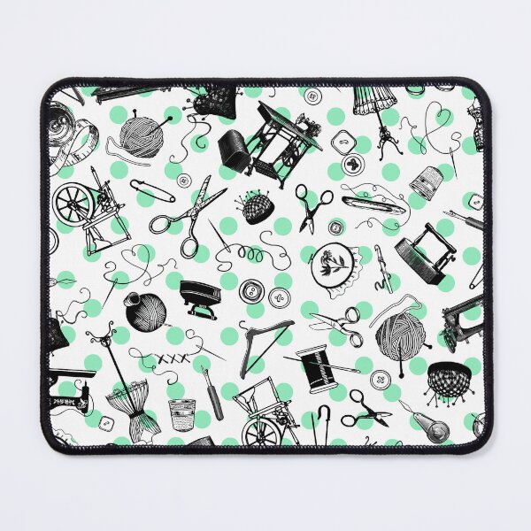 Item preview, Retro handmade symbols. Knitting, sewing, crotchet etc. Cool teal dots designed and sold by Drawmecute.