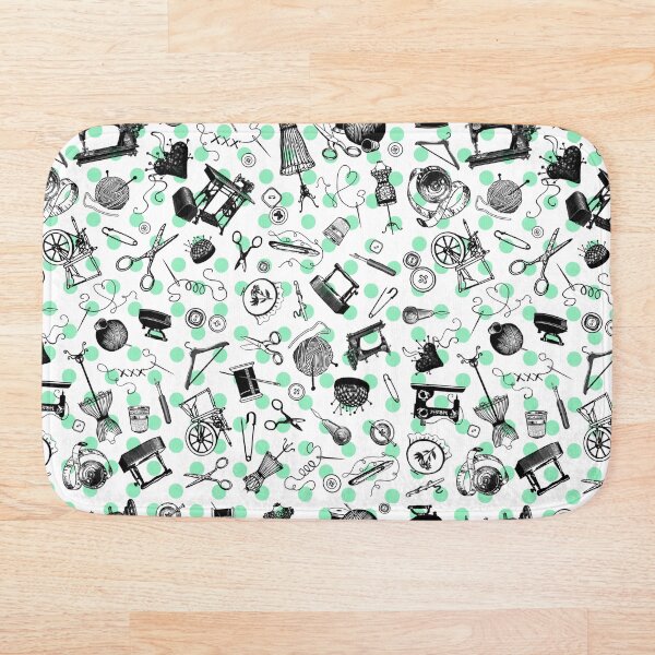 Item preview, Retro handmade symbols. Knitting, sewing, crotchet etc. Cool teal dots designed and sold by Drawmecute.