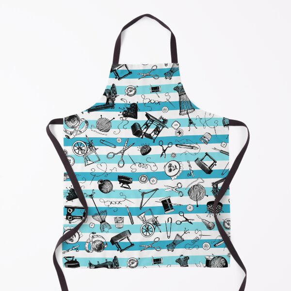 Item preview, Retro handmade symbols. Knitting, sewing, crotchet etc. Stylish blue stripes designed and sold by Drawmecute.