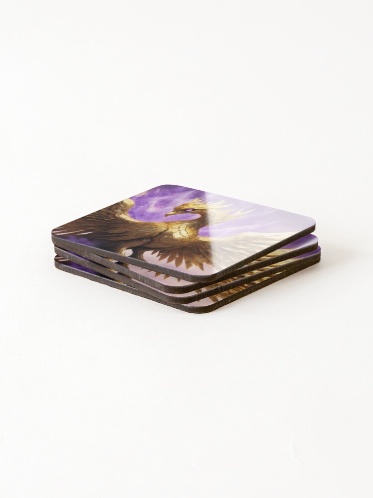 Thumbnail 4 of 5, Coasters (Set of 4), Phoenix designed and sold by Ruhnyiam.