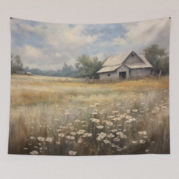 Item preview, Wildflower Field Landscape Oil Painting designed and sold by Wall Elegance.