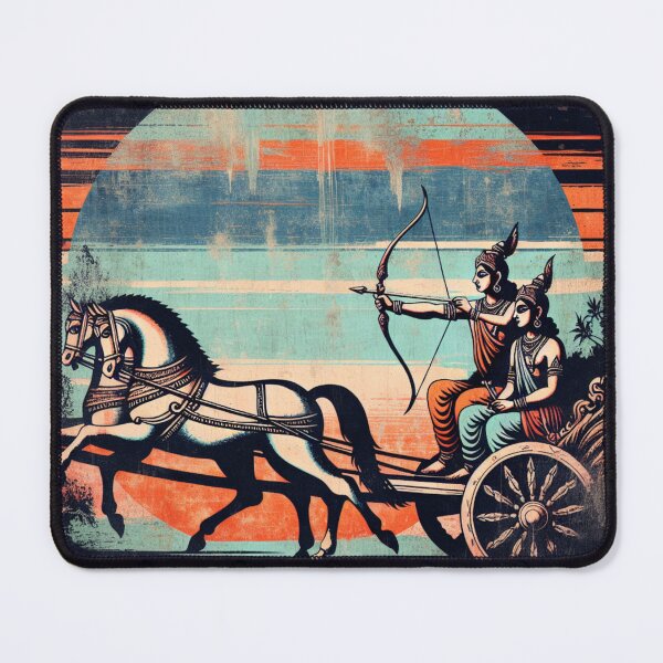 Item preview, Arjuna & Krishna on the Chariot Mahabharata Vintage Empowering Spiritual designed and sold by DEEZAYN.