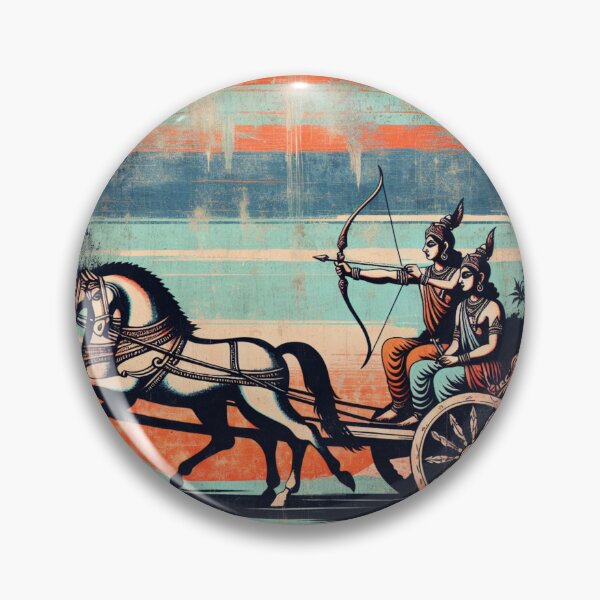 Item preview, Arjuna & Krishna on the Chariot Mahabharata Vintage Empowering Spiritual designed and sold by DEEZAYN.