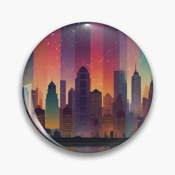 Item preview, Abstract artpiece, skyscrapers, rust, fantasy river, night, stars, designed and sold by Coolparrotgirl.