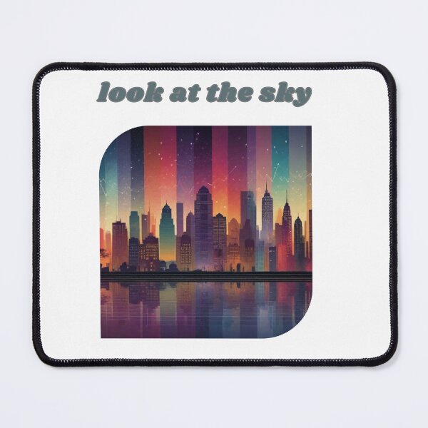 Item preview, Abstract artpiece, skyscrapers, rust, fantasy river, night, stars, designed and sold by Coolparrotgirl.
