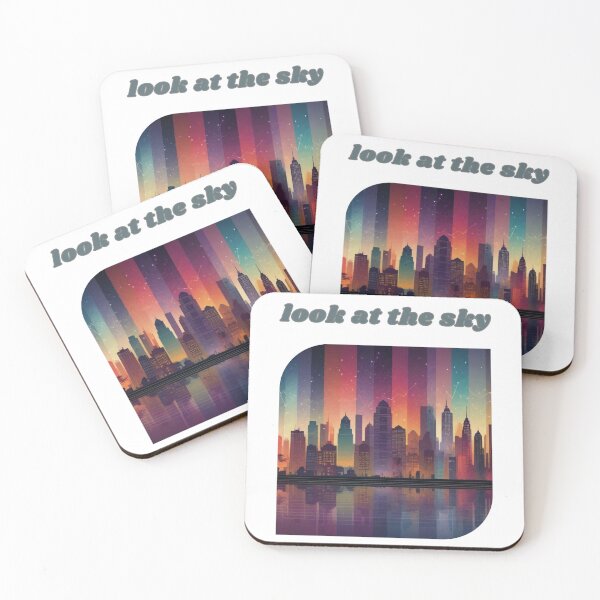 Item preview, Abstract artpiece, skyscrapers, rust, fantasy river, night, stars, designed and sold by Coolparrotgirl.
