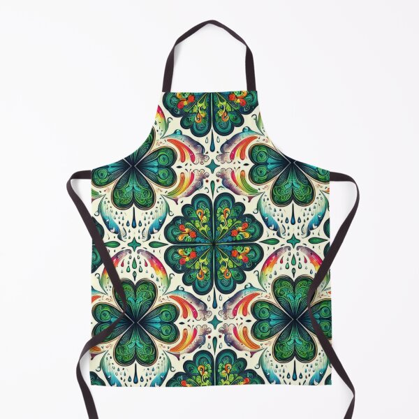 Item preview, Shamrock Rainbows: Vibrant Clover and Colorful Rain Pattern designed and sold by LyssasMindArt.