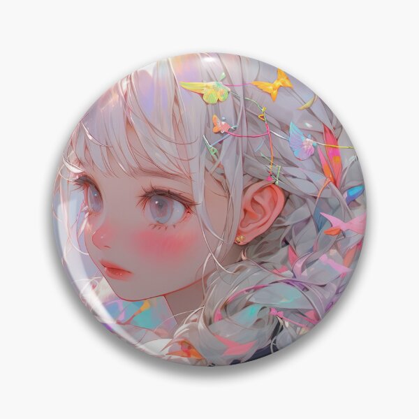 Artikelvorschau, Süßes Anime-Mädchen mit Zöpfen und Schmetterlingsklammern entworfen und verkauft von bubblegoth.