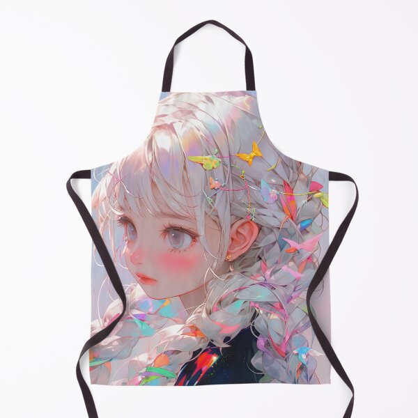 Item preview, Cute Anime Girl with Braids and Butterfly Clips designed and sold by bubblegoth.
