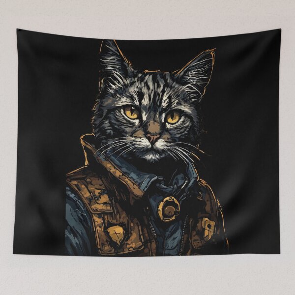 Item preview, Cool Cat In Lather Jacket no background  designed and sold by NPC-Trader.