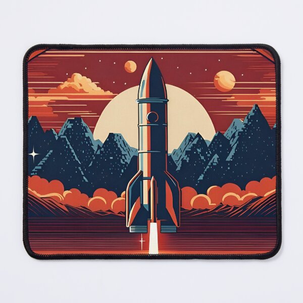 Item preview, Cosmic Ascent: A Retrofuturistic Odyssey designed and sold by AJSRPrints.