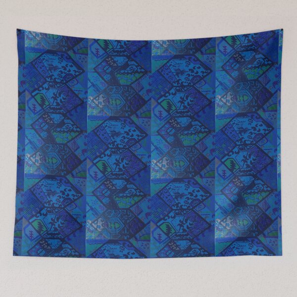 Artikelvorschau, Japanisch inspiriertes Design, Blues entworfen und verkauft von MoisOneOffs.