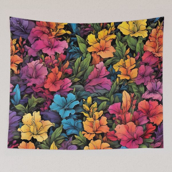Item preview, Snapdragon flower pattern in rainbow colors designed and sold by WAUZ.