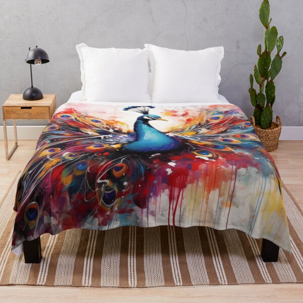 Item preview, Spectrum Splendor: Abstract Peacock in Vivid Hues designed and sold by pooshda.