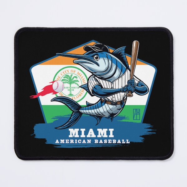 Item preview, USA - American BASEBALL - Miami - Baseball mascot - Miami baseball designed and sold by ArtProjectShop.