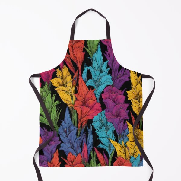 Item preview, Gladiolus flower pattern in funky glowing neon designed and sold by WAUZ.