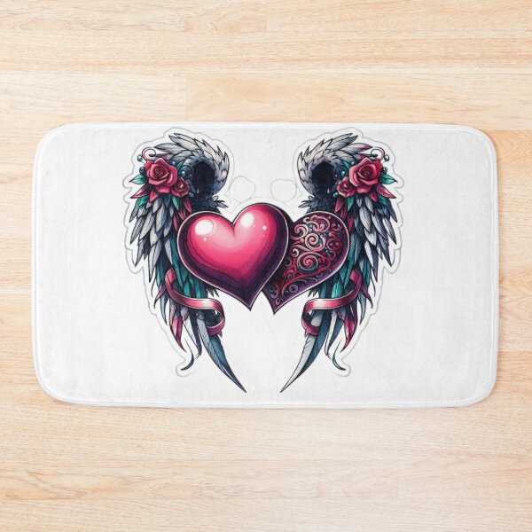 Item preview, Gothic Two hearts  wings goth valentines day Sticker designed and sold by Expressions-Sel.