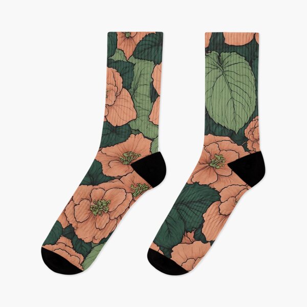 Item preview, Begonia flower pattern in soft peach designed and sold by WAUZ.