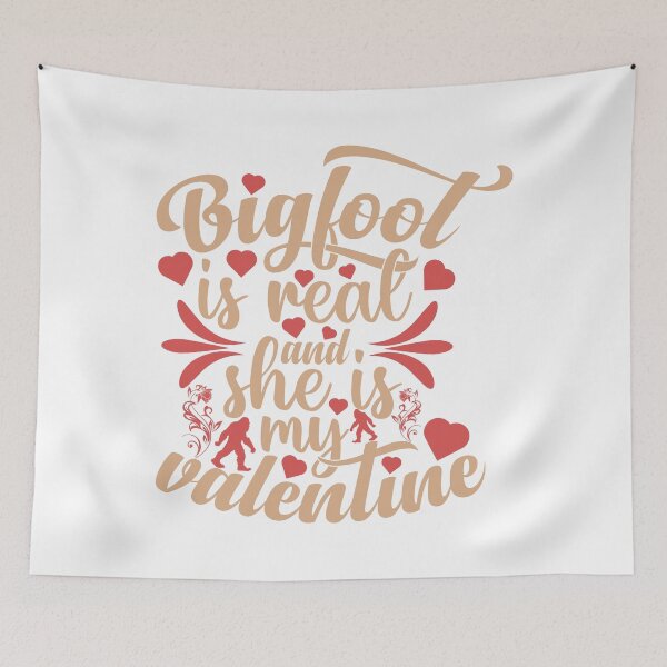 Item preview, Bigfoot Is Real and She Is My Valentine designed and sold by Crypto Tography.