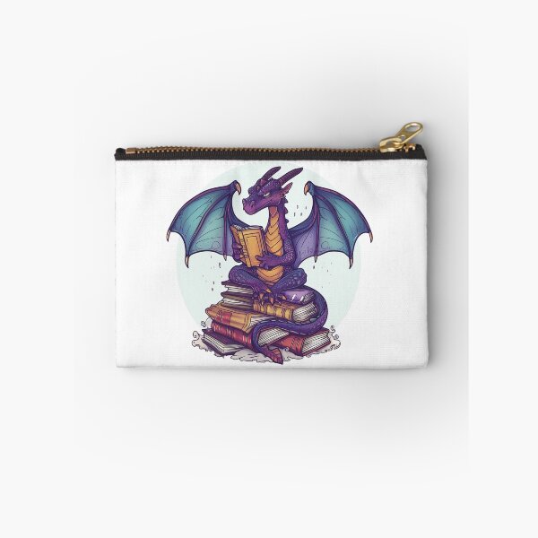 Item preview, library t-shirts Animated dragon reads atop book stack. Scholarly, whimsical appearance. Content and focused expression designed and sold by PrintsByVickson.