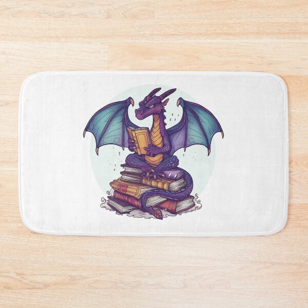 Item preview, library t-shirts Animated dragon reads atop book stack. Scholarly, whimsical appearance. Content and focused expression designed and sold by PrintsByVickson.