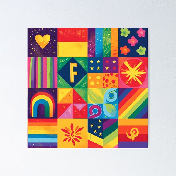 Item preview, Patchwork of Positivity - Diverse Unity Mosaic designed and sold by Sir Meow Meow.