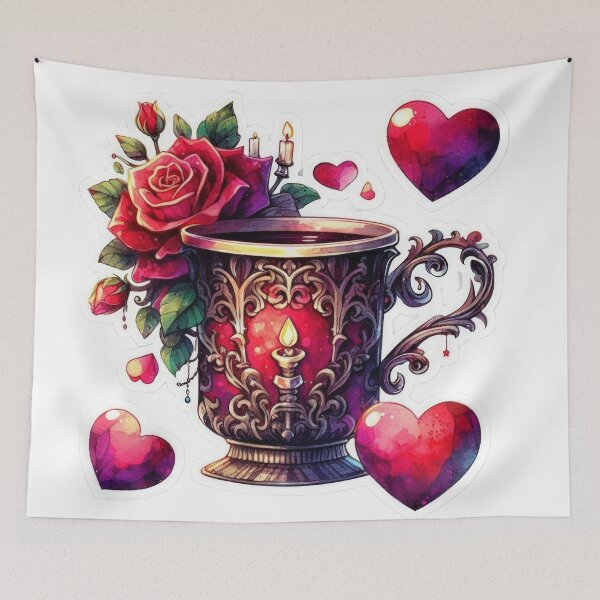 Item preview, Gothic cup valentines day goth Sticker designed and sold by Expressions-Sel.