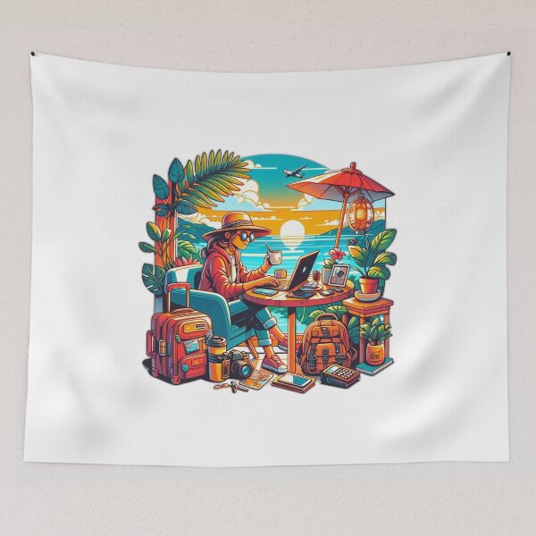 Item preview, Digital Nomad Life: Work, Wander, Repeat designed and sold by BlueGoldArt.