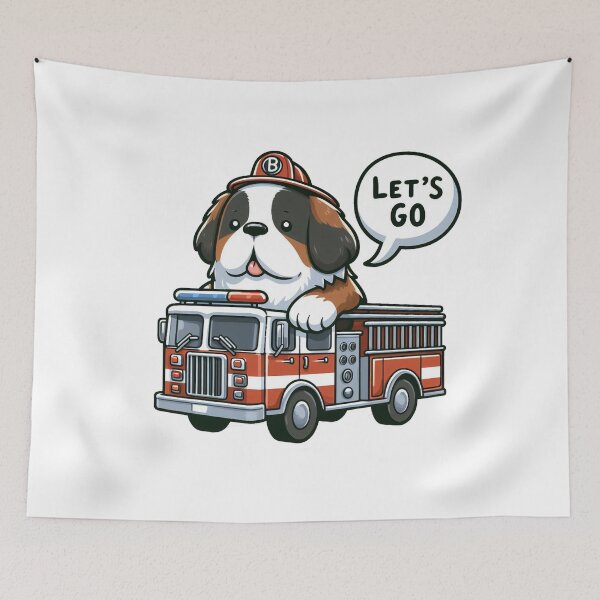 Item preview, Fire Truck Dog designed and sold by LemuellTrends.